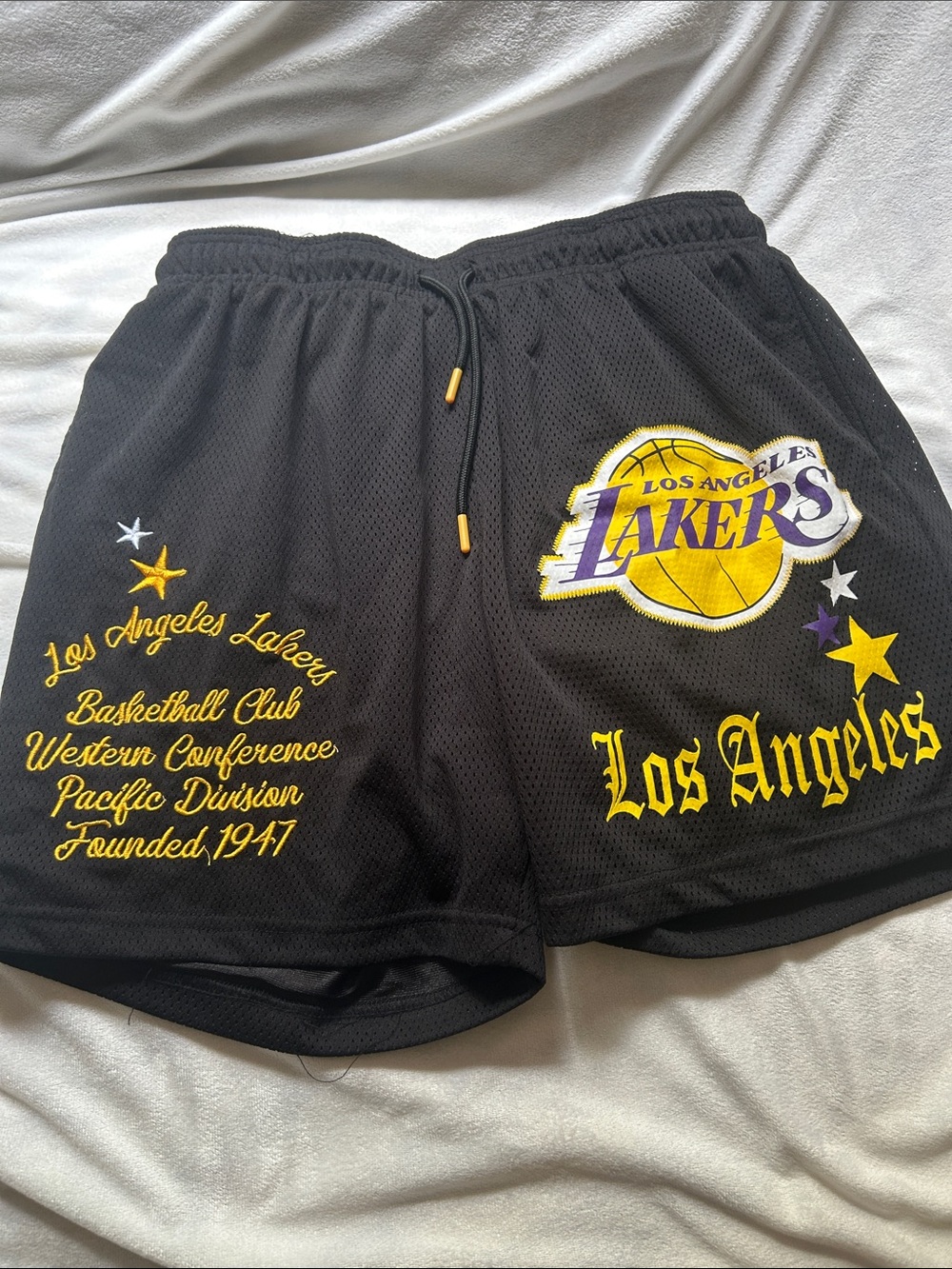 NBA Los Angeles Lakers Black & Yellow Athletic Shorts